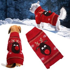 Christmas Pet Dog Cat Puppy Warm Costume Elk Knitted Sweater Jumper Clothes