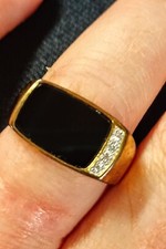 925 CZ & Black faux Onyx