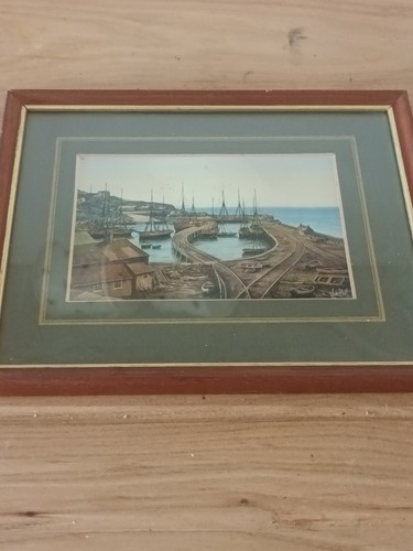 Vintage framed print newquay - print,