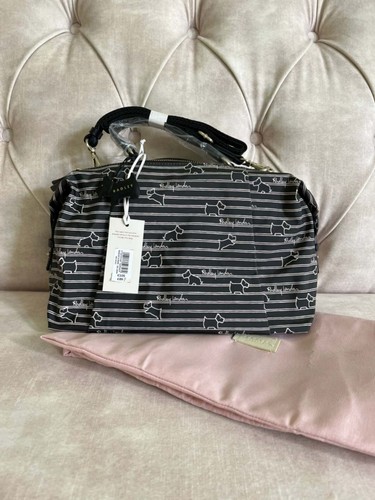 Radley stripe oil skin black - skin,