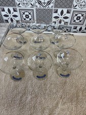 Set of 9 Original 1950s Babycham Glasses – White Fawn with Blue Bow Rare Vintage