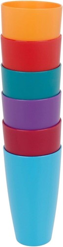 Piece reusable plastic cups - 6-piece,