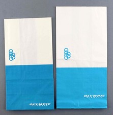 2 X OLYMPIC AIRWAYS VINTAGE AIRLINE AIR SICKNESS BAG SICK BARF MOTION WASTE