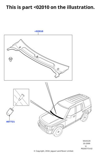 Land rover genuine panel cowl - rover,