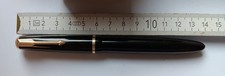 VINTAGE PARKER SENIOR DUOFOLD FOUNTAIN PEN - SCHWARZ & ROLLED GOLD - GOOD/ V.Gd