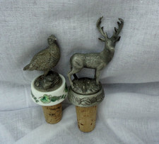 Vintage Pheasant & Stag  Wine Bottle Stoppers by Sterling Classics