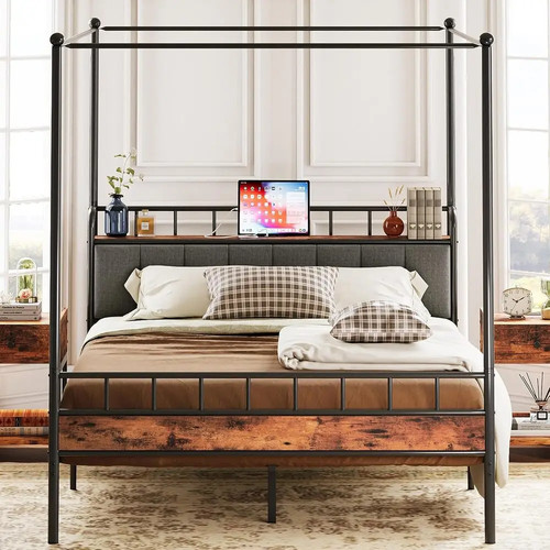 Likimio canopy bed frame - bed,