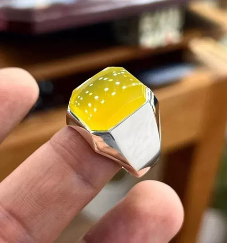 Yemeni aqeeq ring 925 - aqeeq,