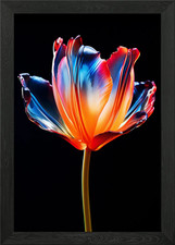 Tulip close up glass Framed