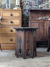 large profusely Carved Moorish Antique Octagonal Folding Table 