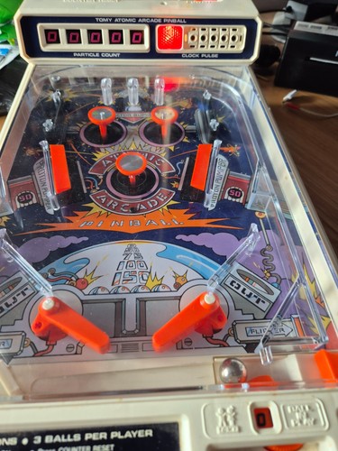 Boxed 1979 tomy - atomic, pinball