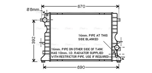Ava coolant radiator au2184 - radiator,