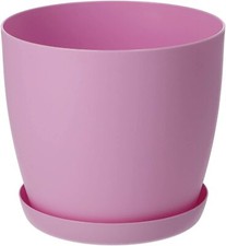 Plant Pots Flower Planter 6 Colours 8 sizes Matt Plastic Pot + Saucer Tray Deco