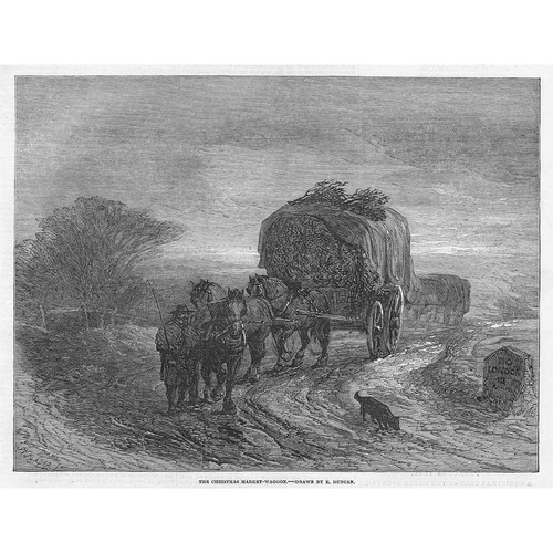 The christmas market waggon - christmas,