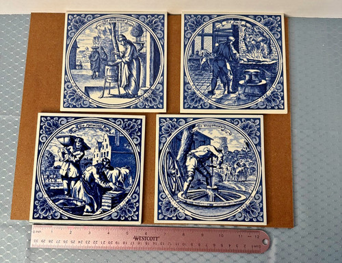 Vintage delft blue tiles - vintage,