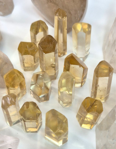 Citrine crystal quartz point - citrine,