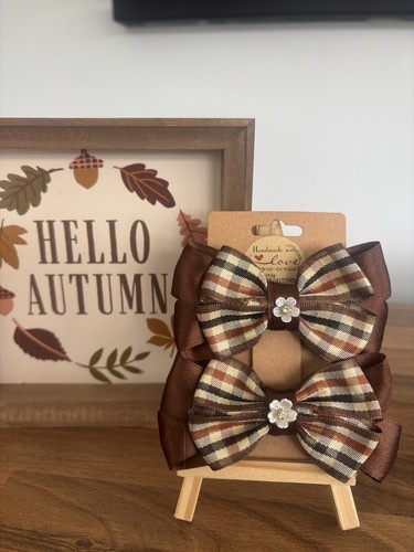 Autumn pigtail bows double - pigtail,