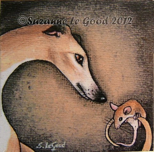 Greyhound dog mouse - mouse, art