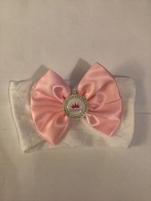 Baby Girls Romany Style Pink Bow With Rhinestone Bling princess Headband 0/36 M