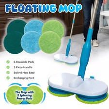 Electric Floating Mop |Rechargeable Motorised Spin Mop | With 6 Cleaning Pads UK