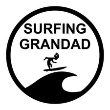 Surfing Grandad Stickers 150mm