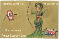 Victorian Trade Card Kendall MFG French Laundry Soap Female Archer Providence RI