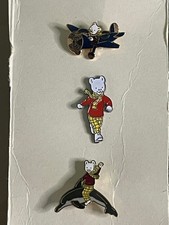 3 x RUPERT BEAR enamel pin badges bundle