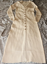 Ladies cream ribbed long sleeved jersey maxi dress - size S - NWoT