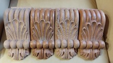Set of 4 Antique Victorian ? Hardwood Carved Corbels Architectural Decor Scroll