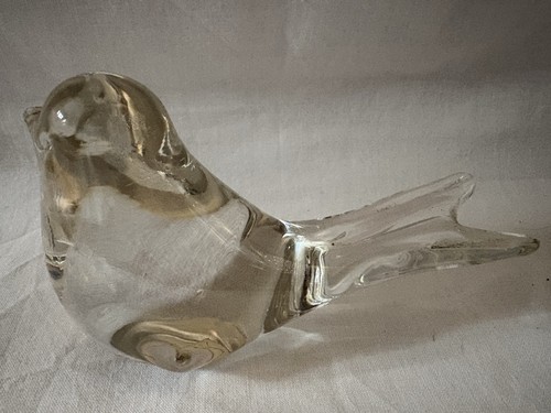 Clear art glass bird figurine