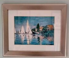 Framed Print Claude Monet Painting 'Regattas at Argentruil' Reproduction Yacht