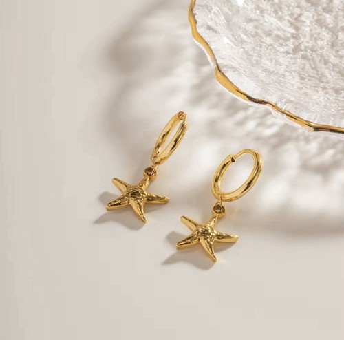 Gold delicate starfish - gold,