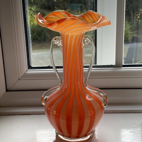 Vintage opaline art glass vase - vintage,