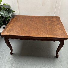 Provincial Louis XV Style French Oak Parquetry Extending Draw Leaf Dining Table