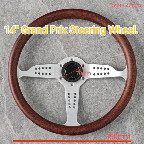 Wood steering wheel - , 14"