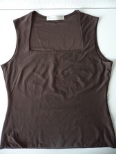 Kaliko Softwear Square Neck Sleeveless Top Brown Size 12 Nylon with 7% Elastane