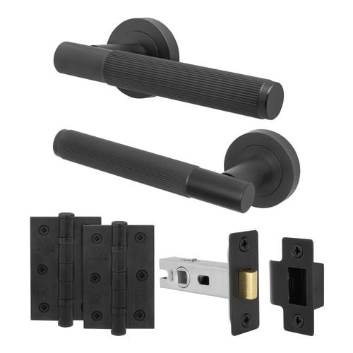 Black internal door handle - door,