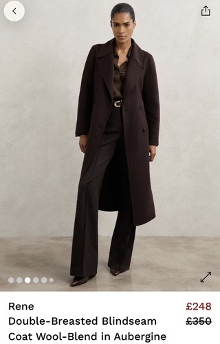 Reiss coat aubergine size - in,