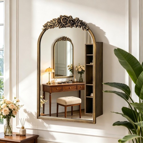 Bronze bathroom mirror cabinet - bronze,