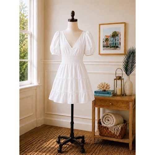 French connection white puff - white,