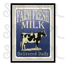 Farm Fresh Milk Retro Replica vintage style metal tin sign/plaque HOME Decor
