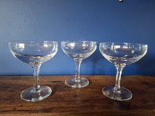3 x Vintage Coupe Shaped Champagne cocktail glass cosmopolitan plain glasses