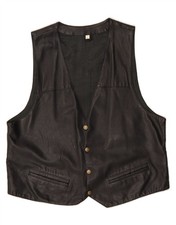 VINTAGE Mens Leather Waistcoat