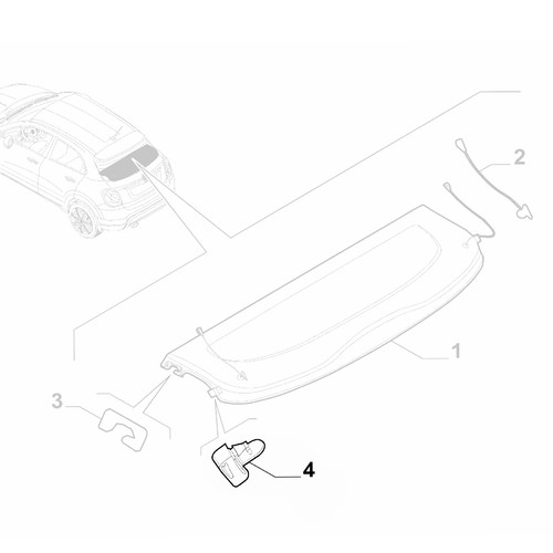 Genuine parcel shelf left seal - parcel,