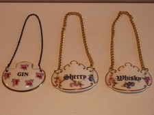 Vintage Decanter Pottery Spirit Gin Whisky Sherry Labels Adderley/Oakley China