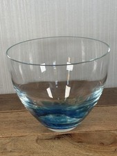 Vintage Caithness Mosaic Azure Bowl 14cm Tall 16.5cm Diameter Signed