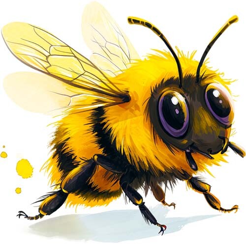 Colourful bumble bee - bee, wall