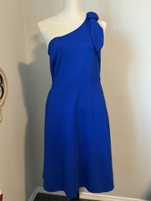 Banana Republic Radiant One Shoulder Dress Royal Pockets Blue Sz 6
