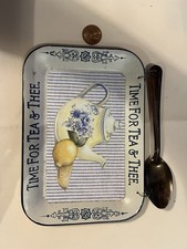 Vintage Tin Tea Tray With