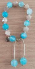 Vintage Lola-Rose Exquisite Larimar Blue & Sandstone Quartz Beaded Bracelet